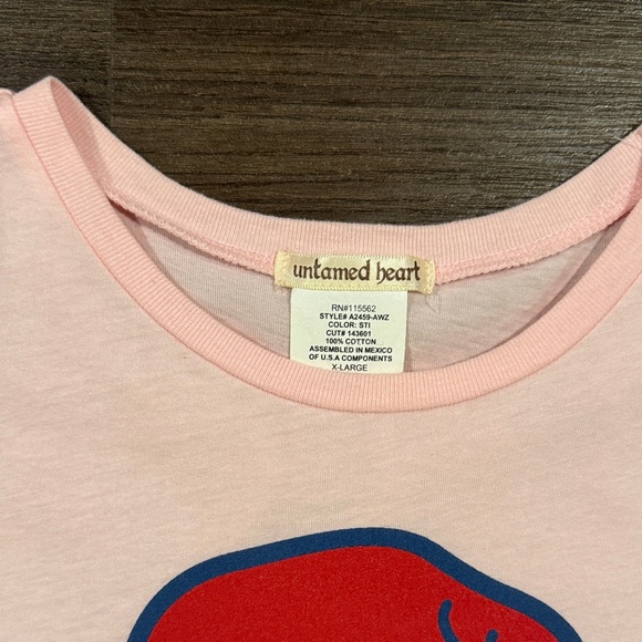 Untamed Heart Pink Tee with Christmas Penguin Graphic - Picture 2 of 2
